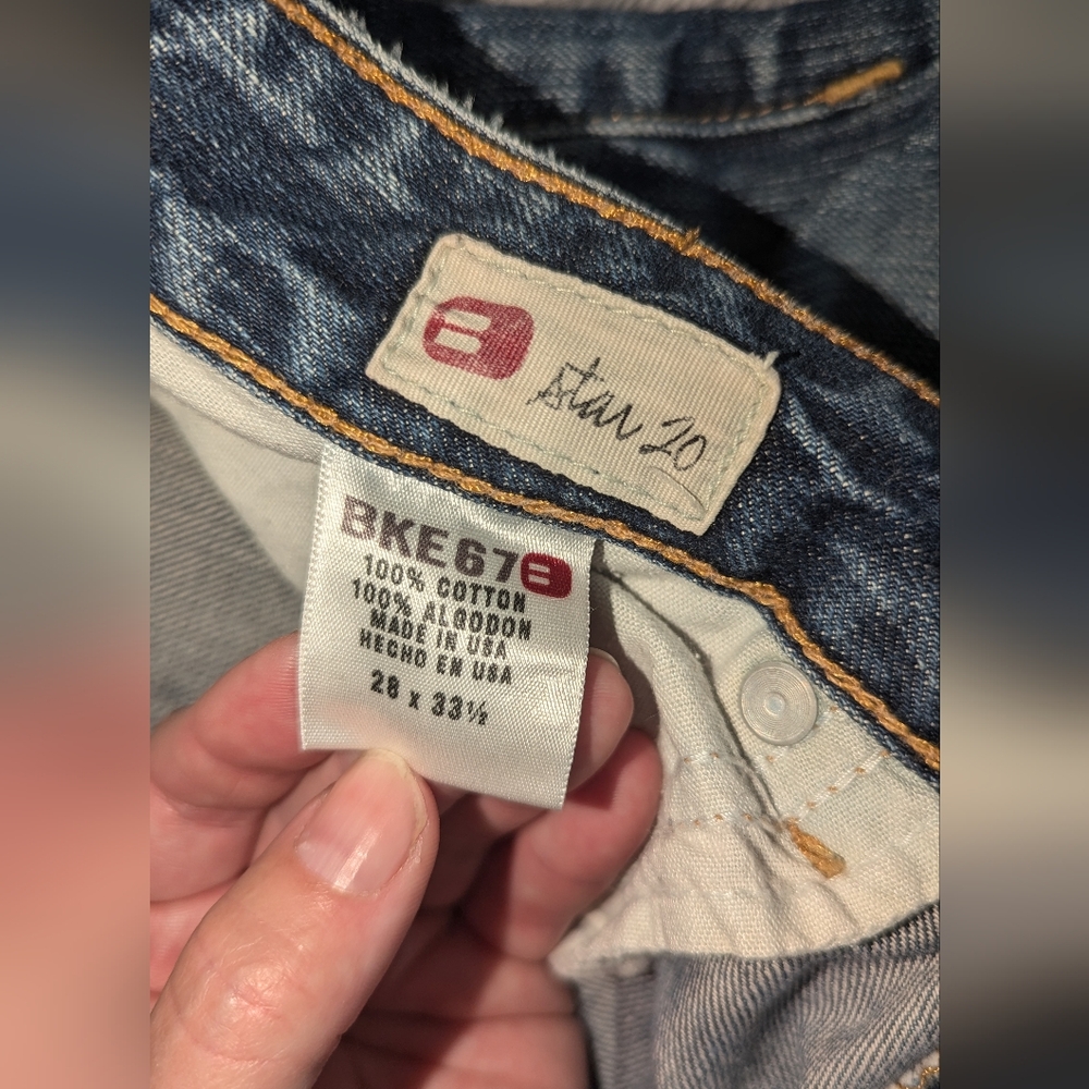 BKE Star distressed/faded blue jeans sz 28x33.5 PLEASE READ DESCRIPTION! - Picture 4 of 9
